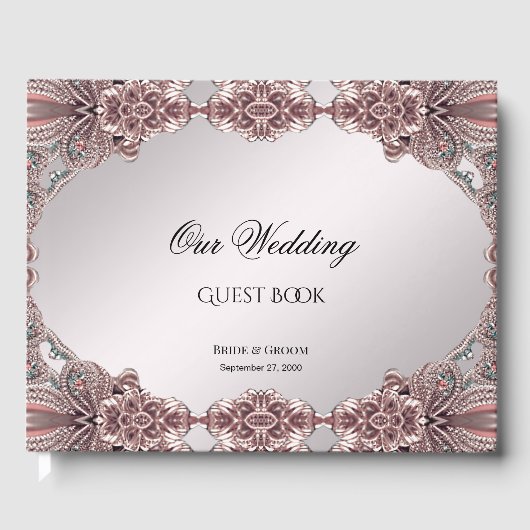 Roze sierlijke gastenboek (Voorkant)