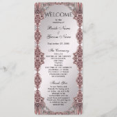 Roze Sierlijke Huwelijksprogramma Programmakaart (Voorkant)