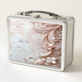 Roze Sierlijke Parel en Bloem Lunchbox