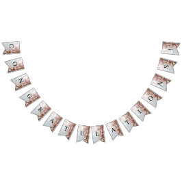 Roze Sierlijke Parel en Bloemenslingervlag Vlaggetjes