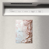 Roze Sierlijke Parel en Bloemmagneet Magneet (Insitu (Vaatwasser))