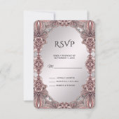 Roze sierlijke RSVP-kaart RSVP Kaartje (Voorkant)