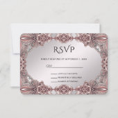 Roze sierlijke RSVP-kaart RSVP Kaartje (Voorkant)