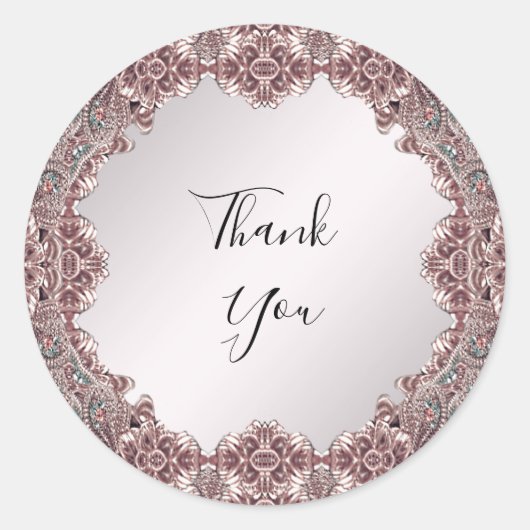 Roze sierlijke Sticker (Voorkant)