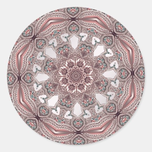 Roze sierlijke Sticker (Voorkant)