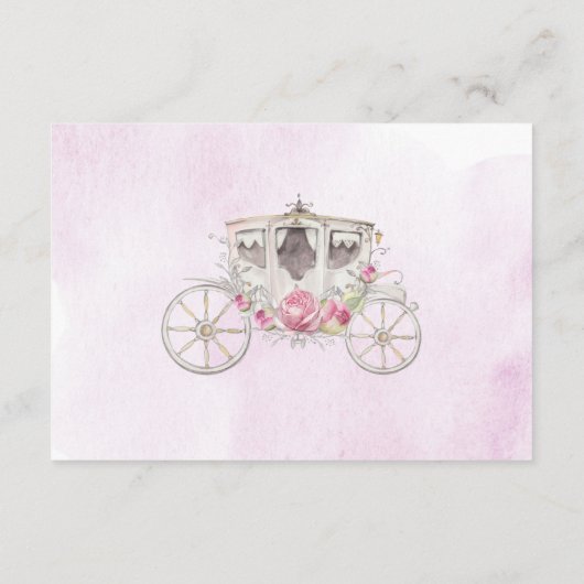 Roze sierlijke waterverf bloemenwagen Details Informatiekaartje (Achterkant)