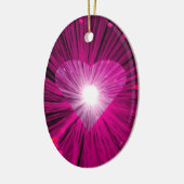 Roze sierovale keramisch ornament (Links)