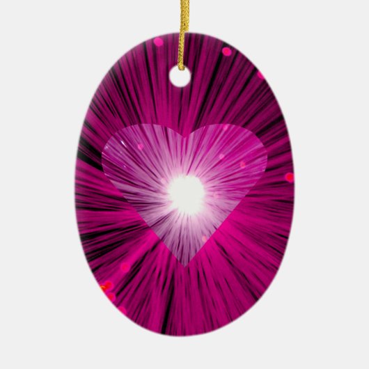 Roze sierovale keramisch ornament (Voorkant)