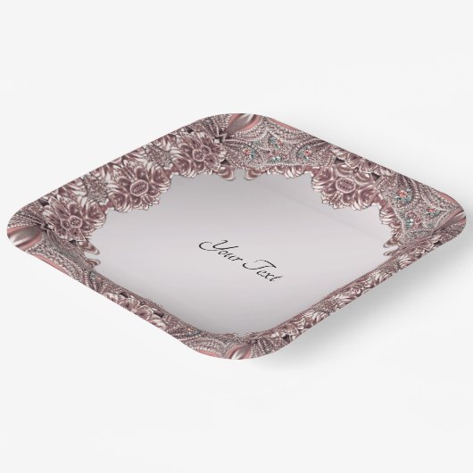 Roze sierpapier Bord (Gebogen)