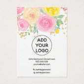 Roze siersieraden voor waterverf, ketting visitekaartje (Achterkant)