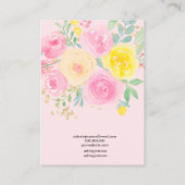 Roze siersiersieraden voor waterverf visitekaartje (Achterkant)