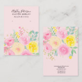 Roze siersiersieraden voor waterverf visitekaartje (Voorkant / Achterkant)