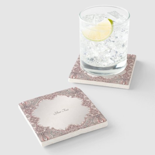 Roze siersteen Onderzetter (Zijkant)