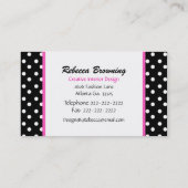 Roze sierstrip Zebra Print Heart Visitekaartje (Achterkant)