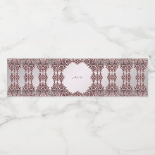 Roze sierwaterflesetiket waterfles etiket (Enkel label)