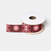Roze Signature Gothic Patterned Ribbon Satijnen Lint (Spoel)