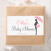 Roze Silhouet Baby shower Waterflesetiketten Etiket (Insitu)