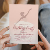 Roze Silhouet Ballerina Verjaardagsfeest Kaart