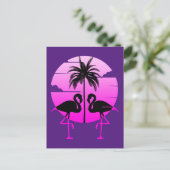 Roze Silhouet Flamingo's Vogel Briefkaart (Staand voorkant)