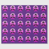 Roze Silhouet Flamingo's Vogel Cadeaupapier (Vlak)