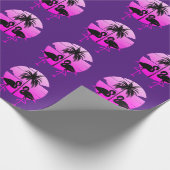 Roze Silhouet Flamingo's Vogel Cadeaupapier (Hoek)