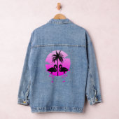 Roze Silhouet Flamingo's Vogel Denim Jacket (Hangar)