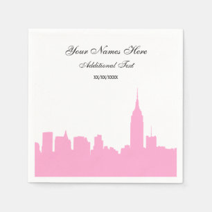 Roze silhouet van het NYC-sylhouet, ESB Servet