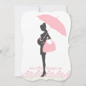 Roze Silhouette Baby Sprinkle Kaart (Achterkant)