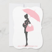Roze Silhouette Baby Sprinkle Kaart (Achterkant)