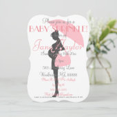 Roze Silhouette Baby Sprinkle Kaart (Staand voorkant)