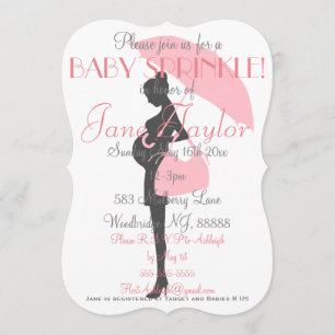 Roze Silhouette Baby Sprinkle Kaart