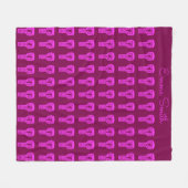 Roze Silhouette Djembe Drum Pattern Paarse Fleece Deken (Voorkant (Horizontaal))