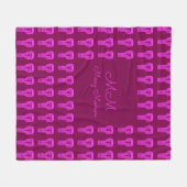 Roze Silhouette Djembe Drum Pattern Paarse Fleece Deken (Voorkant (Horizontaal))