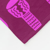 Roze Silhouette Djembe Drum Pattern Paarse Fleece Deken (Hoek)