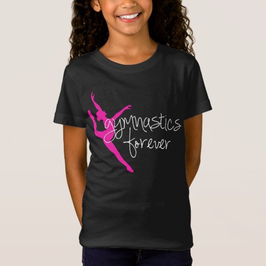 Roze Silhouette Gymnastics Forever T-shirt (Voorkant)