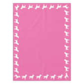 Roze SIlhouette Lab Hond Puppy Baby shower Tafelkleed (Voorkant)