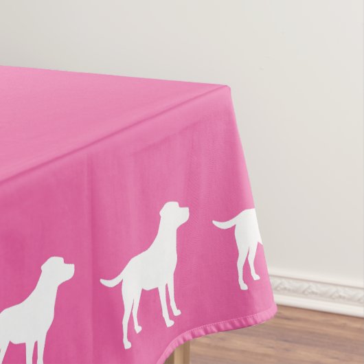 Roze SIlhouette Lab Hond Puppy Baby shower Tafelkleed (Voorbeeld)