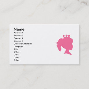 Roze Silhouette Princess T-shirts en Gifts Visitekaartje