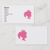 Roze Silhouette Princess T-shirts en Gifts Visitekaartje (Voorkant / Achterkant)