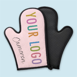 Roze Siliconen Oven Mitt met Zakelijke Logo & Naam Ovenwant