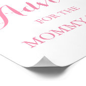 Roze Silver Baby shower Advice voor de mammie Sign Poster (Hoek)
