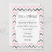 Roze Silver Baby Sprinkle baby shower nodigt Kaart (Voorkant)