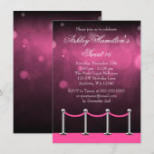 Roze Silver Carpet Hollywood Sweet 16 Birthday Kaart (Voorkant / Achterkant)