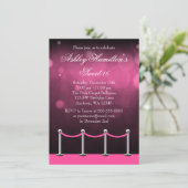 Roze Silver Carpet Hollywood Sweet 16 Birthday Kaart (Staand voorkant)