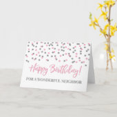Roze Silver Confetti Buurland Kaart (Gele Bloem)