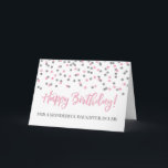 Roze Silver Confetti Daughter in Law Birthday Kaar Kaart<br><div class="desc">Verjaarkaart voor dochter in rechte met roze en zilver modern glitter confetti patroon. Houd er rekening mee dat glitter-effect alleen fotografisch effect is.</div>