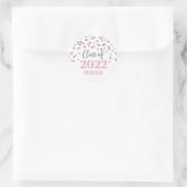Roze Silver Glitter Confetti Afstuderen 2022 Ronde Sticker (Tas)