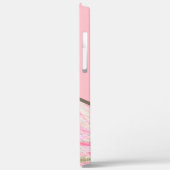 Roze Silver Glitter Marble Pattern Monogramed Case-Mate iPhone Case (Achterkant / Links)