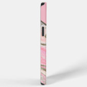 Roze Silver Glitter Marble Pattern Monogramed iPhone Hoesje (Rechterkant)