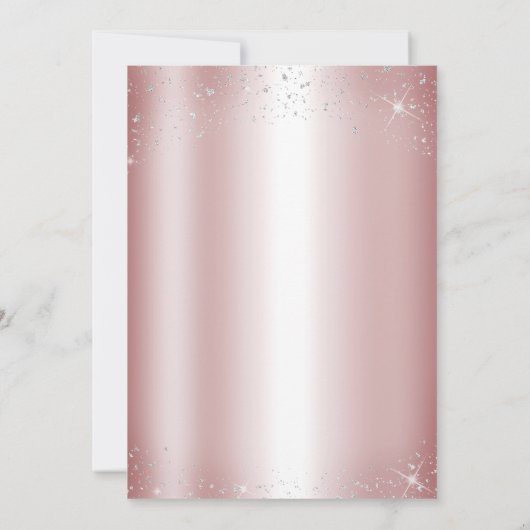 Roze Silver Glitter Princess Tiara Sweet 16 Invita Kaart (Achterkant)